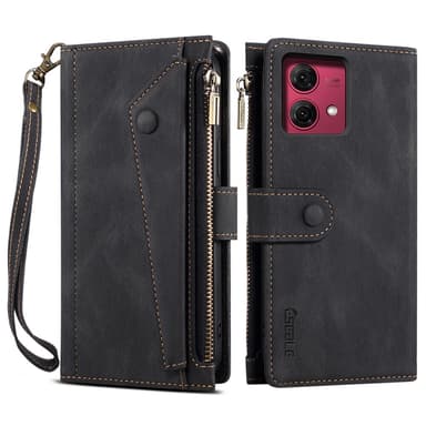 SKALO Motorola Moto G84 5G ESEBLE Big Wallet Lompakkokotelo - Musta