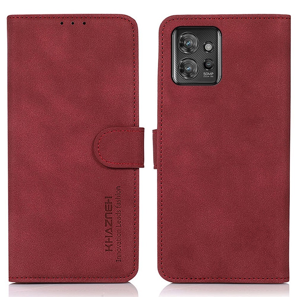 SKALO Motorola ThinkPhone 5G KHAZNEH Lompakkokotelo PU-nahasta - Punainen