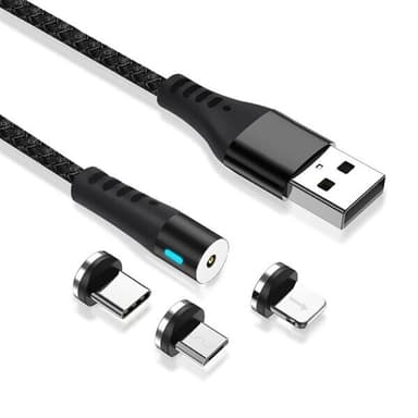 Magneettinen lataussovitin iPhone + USB-C + microUSB - 2A