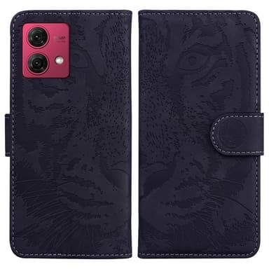 SKALO Motorola Moto G84 5G Kohokuvioitu tiikerilompakko - Musta