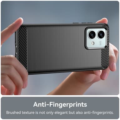 SKALO Motorola Moto G84 5G Armor Carbon Iskunkestävä TPU suojakuori - Musta