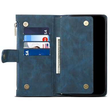 SKALO Motorola Moto G84 5G ESEBLE Big Wallet Lompakkokotelo - Sininen
