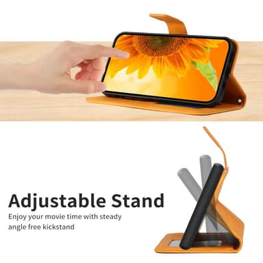 SKALO Motorola Edge 40 Neo 5G Kohokuvioitu Flower PU Nahka Lompakkokotelo - Vaaleanruskea
