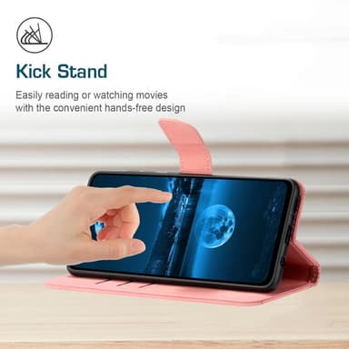 SKALO Motorola Edge 40 Neo 5G Kohokuvioitu PU Nahka Lompakkokotelo - Pinkki