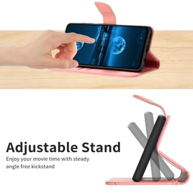 SKALO Motorola Edge 40 Neo 5G Kohokuvioitu PU Nahka Lompakkokotelo - Pinkki