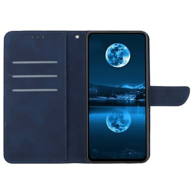SKALO Motorola Edge 40 Neo 5G Kohokuvioitu PU Nahka Lompakkokotelo - Sininen