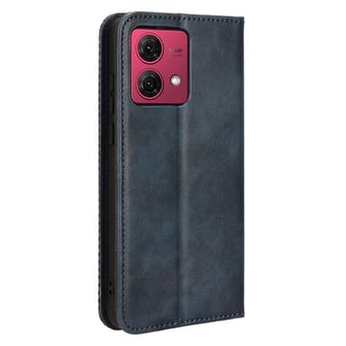 SKALO Motorola Moto G84 5G Kohokuvioitu Premium lompakkokotelo - Sininen