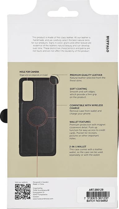 Buffalo Samsung S23 FE 5G 2in1 Leather lompakkokotelo (musta)