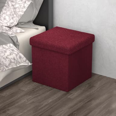 Taitettava Jakkara 30x30x30 cm Jalkatuki (punainen)