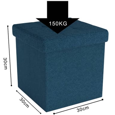 Taitettava Jakkara 30x30x30 cm Jalkatuki (sininen)