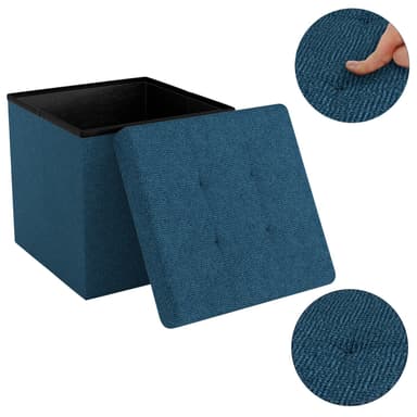 Taitettava Jakkara 30x30x30 cm Jalkatuki (sininen)