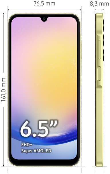 Samsung Galaxy A25 5G älypuhelin 8/256 GB (keltainen)
