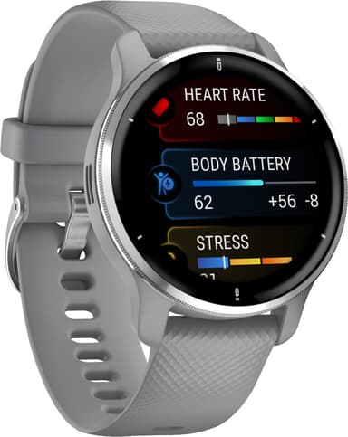 Garmin Venu 2 Plus AMOLED älykello (puuteriharmaa)