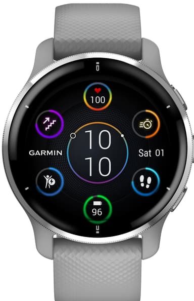 Garmin Venu 2 Plus AMOLED älykello (puuteriharmaa)