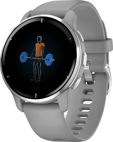 Garmin Venu 2 Plus AMOLED älykello (puuteriharmaa)
