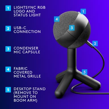 Logitech G Yeti Orb pelimikrofoni (musta)