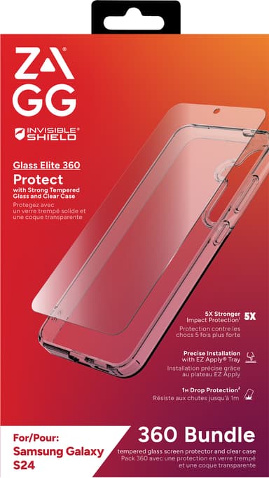 Zagg Samsung Galaxy S24 Glass Elite 360 suojapakkaus (kirkas)