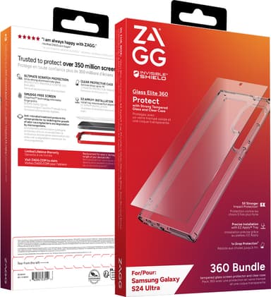 Zagg Samsung Galaxy S24 Ultra Glass Elite 360 suojapakkaus (kirkas)