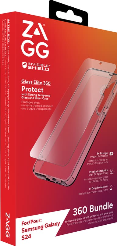 Zagg Samsung Galaxy S24 Glass Elite 360 suojapakkaus (kirkas)