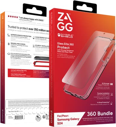 Zagg Samsung Galaxy S24 Glass Elite 360 suojapakkaus (kirkas)