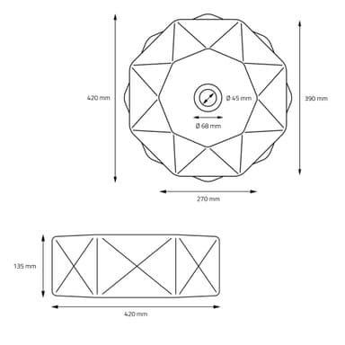 ML-Design keraaminen pesuallas valkoinen kiiltävä, Ø 42x13,5 cm