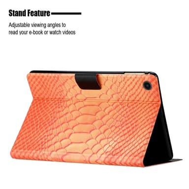 SKALO Samsung Tab A9 Croco PU-nahkainen Lompakkokotelo - Oranssi