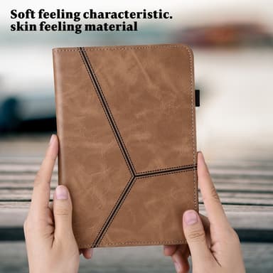 SKALO Samsung Tab A9+ PU-nahkainen Lompakkokotelo - Ruskea