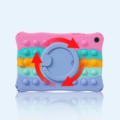 SKALO Samsung Tab A9+ Shock Resistant Armor Popit Silicone Kuori  - Rainbow