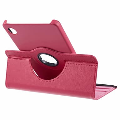 SKALO Samsung Tab A9 360 Litchi Suojakotelo - Cerise