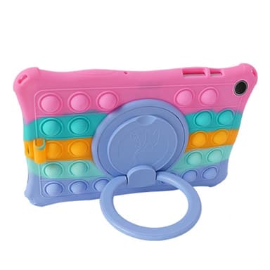 SKALO Samsung Tab A9+ Shock Resistant Armor Popit Silicone Kuori  - Rainbow