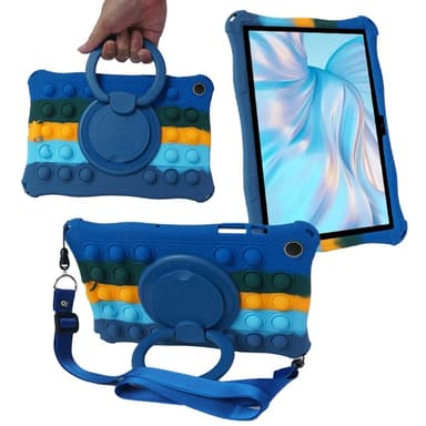 SKALO Samsung Tab A9+ Shock Resistant Armor Popit Silicone Kuori  - Sininen