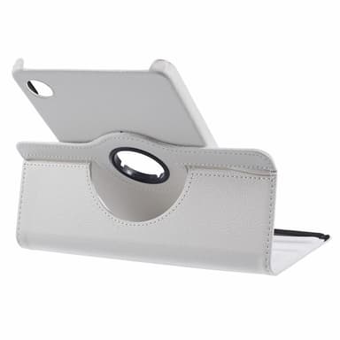 SKALO Samsung Tab A9 360 Litchi Suojakotelo - Valkoinen
