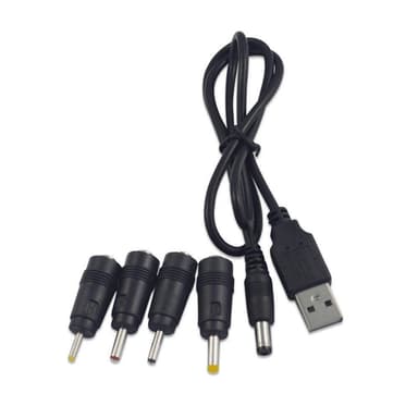 NÖRDIC 1m Virtakaapeli USB DC 5 liittimellä USB DC Power