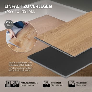 4,5 m² Click-vinyylilattia tammi 4,2 mm ruskea lattialaminaatti PVC