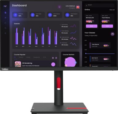 Lenovo ThinkVision T24i-30 23.8" LCD näyttö 63CFMATXEU (raven black)
