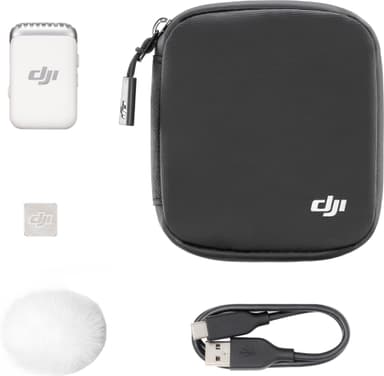 DJI Mic 2 langaton mikrofonivastaanotin (valkoinen)