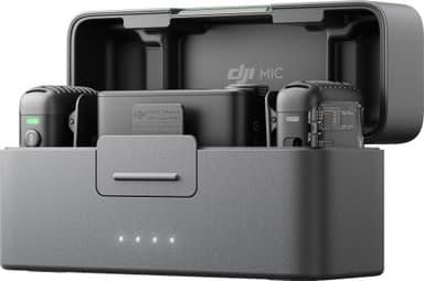 DJI Mic 2 langaton lähetin + vastaanotin + latauskotelo pakkaus (mus.)