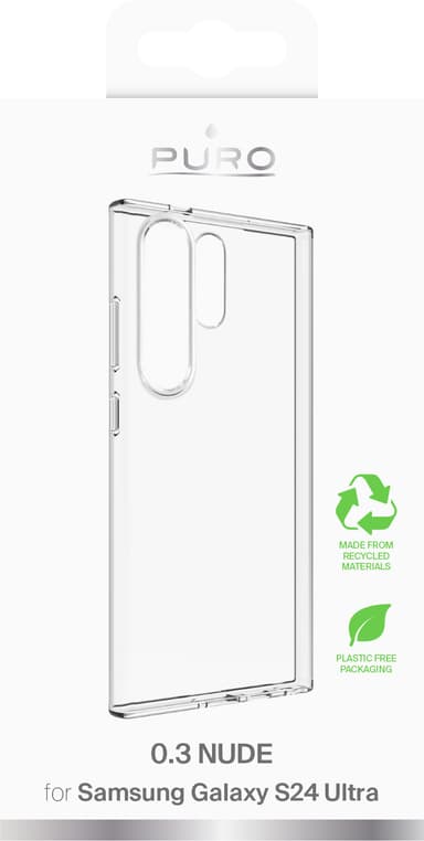 Puro 0.3 Nude Samsung Galaxy S24 Ultra suojakuori (läpinäkyvä)