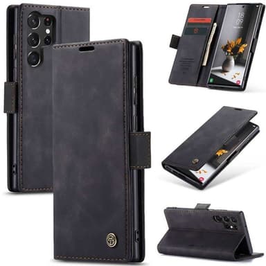 CaseMe Smart Magnet FlipCase Samsung Galaxy S24 Ultra - Musta