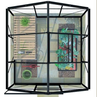 Lykke Kasvihuone Glass 3,8m2, musta