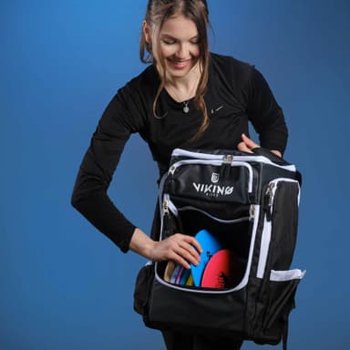 Viking Discs Tour Bag frisbeegolf reppu - Musta/Lime