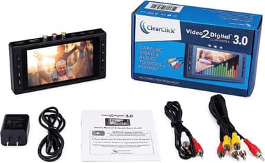 Video ja ääni digitaalimuuntimeksi 5"" Screen VCR, VHS, AV, RCA, Hi8, videokamera, DVD, pelijärjestelmät, kasetti