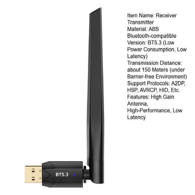 NÖRDIC pitkän matkan Bluetooth 5.3 USB sovitin 150m
