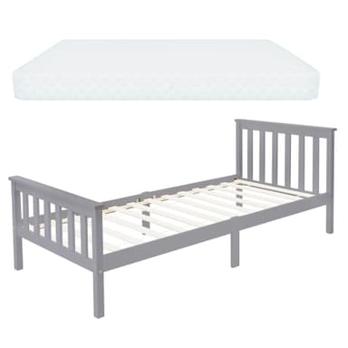 Vuodesänky lamellirungolla 90x200cm Vaaleanharmaa mänty ML-Design ML-Design