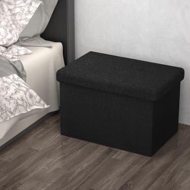 Taitettava Jakkara 49x30x30 cm Jalkatuki (musta)