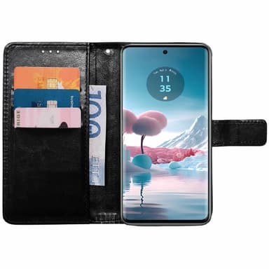 Lompakkokotelo 3-kortti Motorola Edge 40 Neo - Musta