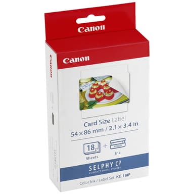 Canon KC-18IF valokuvatarrapaperi ja mustekasettipakkaus