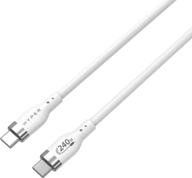 Hyper HyperJuice USB-C to USB-C laatauskaapeli 2 m (valkoinen)