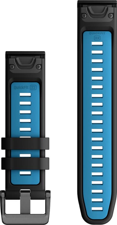 Garmin 22 mm QuickFit Silicone kelloranneke (musta/sininen)
