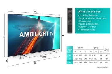 Philips 55" OLED708 4K 120Hz OLED Ambilight Televisio (2023)